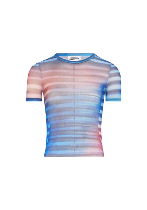 t-shirt water baby donna azzurra, blu e pesca JEAN PAUL GAULTIER | 25/03-W-TO318-M005P565034